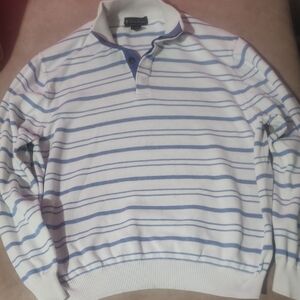 Striped White and Blue Sweater